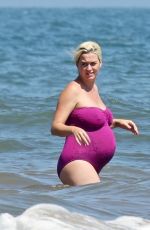 Pregnant KATY PERRY in Swimsuit at a Beach in Malibu 07/12/2020