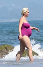 Pregnant KATY PERRY in Swimsuit at a Beach in Malibu 07/12/2020