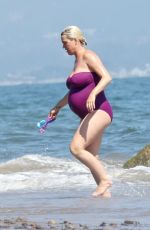 Pregnant KATY PERRY in Swimsuit at a Beach in Malibu 07/12/2020
