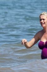 Pregnant KATY PERRY in Swimsuit at a Beach in Malibu 07/12/2020