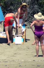 Pregnant KATY PERRY in Swimsuit at a Beach in Santa Barbara 07/26/2020