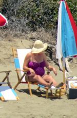 Pregnant KATY PERRY in Swimsuit at a Beach in Santa Barbara 07/26/2020