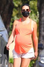 Pregnant LEA MICHELE Out and About in Santa Monica 07/28/2020