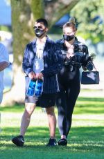 Pregnant SOPHIE TURNER and Joe Jonas with Friends at a Park in Los Angeles 07/16/2020