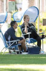 Pregnant SOPHIE TURNER and Joe Jonas with Friends at a Park in Los Angeles 07/16/2020