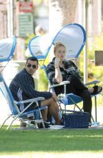 Pregnant SOPHIE TURNER and Joe Jonas with Friends at a Park in Los Angeles 07/16/2020