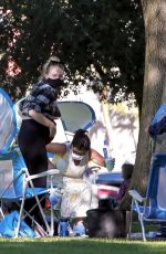 Pregnant SOPHIE TURNER and Joe Jonas with Friends at a Park in Los Angeles 07/16/2020