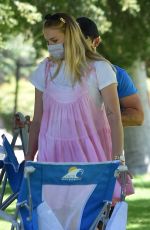 Pregnant SOPHIE TURNER at a Picnic in Studio City 07/06/2020