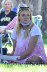 Pregnant SOPHIE TURNER at a Picnic in Studio City 07/06/2020