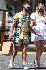 Prewgnant SOPHIE TURNER Out for Lunch in Encino 07/12/2020