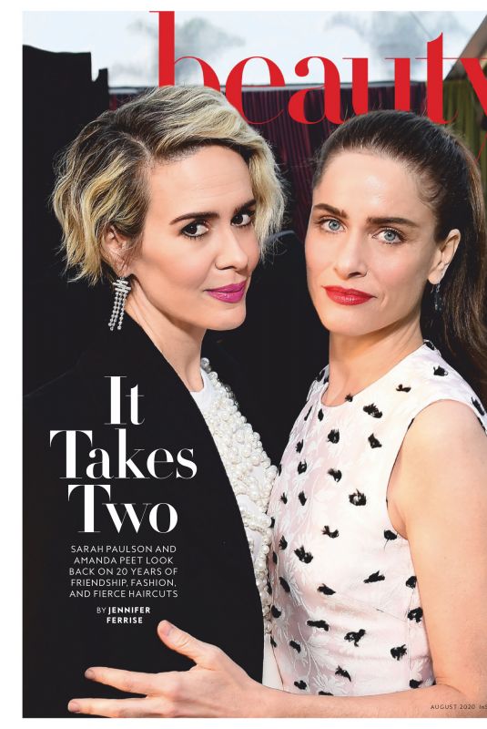 SARAH PAULSON and AMANDA PEET in Instyle Magazine, August 2020