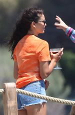 SHANINA SHAIK in Denim Shorts in Saint-Tropez 07/26/2020