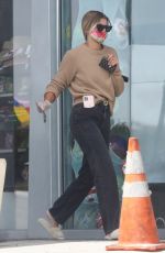 SOFIA RICHIE Wearing a Floral Print Mask at Gas Station in Malibu 07/22/2020