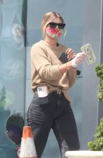 SOFIA RICHIE Wearing a Floral Print Mask at Gas Station in Malibu 07/22/2020