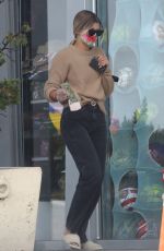 SOFIA RICHIE Wearing a Floral Print Mask at Gas Station in Malibu 07/22/2020
