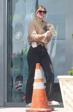 SOFIA RICHIE Wearing a Floral Print Mask at Gas Station in Malibu 07/22/2020