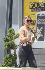 SOFIA RICHIE Wearing a Floral Print Mask at Gas Station in Malibu 07/22/2020