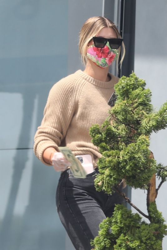 SOFIA RICHIE Wearing a Floral Print Mask at Gas Station in Malibu 07/22/2020