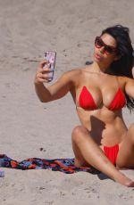 SUELYN MEDEIROS in a Red Bikini at a Beach in Malibu 07/01/2020
