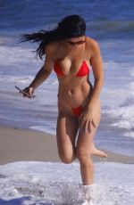 SUELYN MEDEIROS in a Red Bikini at a Beach in Malibu 07/01/2020