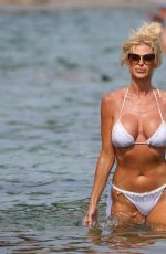 VICTORIA SILVSTEDT in a White Bikini at a Beach in France 07/28/2020