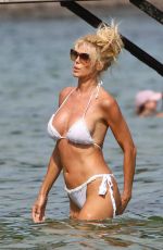 VICTORIA SILVSTEDT in a White Bikini at a Beach in France 07/28/2020