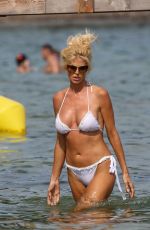 VICTORIA SILVSTEDT in a White Bikini at a Beach in France 07/28/2020