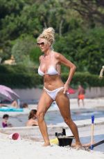 VICTORIA SILVSTEDT in a White Bikini at a Beach in France 07/28/2020