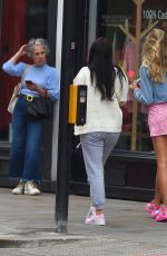 ZARA MCDERMOTT in a Plunging Mini Dress Out with a Friend in Chelsea 07/02/2020