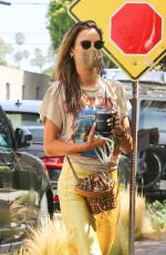 ALESSANDRA AMBROSIO Arrives at Slim Pictures Studio in Los Angeles 08/12/2020