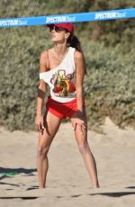 ALESSANDRA AMBROSIO in Bikini Bottom Playing Beach Volley at a Beach in Malibu 08/09/2020