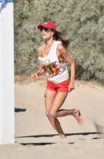 ALESSANDRA AMBROSIO in Bikini Bottom Playing Beach Volley at a Beach in Malibu 08/09/2020