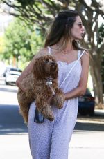 ALESSANDRA AMBROSIO Out with her Dog in West Hollywood 08/18/2020