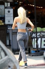 ALEXIS REN in Denim Shopping at Bristol Farms in Beverly Hills 08/21/2020