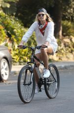 ALI LARTER Out Riding Bike in Santa Monica 08/21/2020