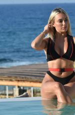 AMBER TURNER in BIkini at a Pool in Crete 08/29/2020