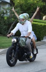 ANA DE ARMAS and Ben Affleck Out Riding Motorcyle in Los Angeles 08/16/2020