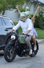 ANA DE ARMAS and Ben Affleck Out Riding Motorcyle in Los Angeles 08/16/2020