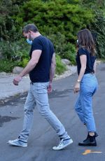 ANA DE ARMAS and Ben Affleck Out with Their Dog in Brentwood 08/13/2020