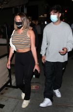 ANASTASIA KARANIKOLAOU abd Zack Bia Out for Dinner at Il Pastaio in Beverly Hills 08/12/2020