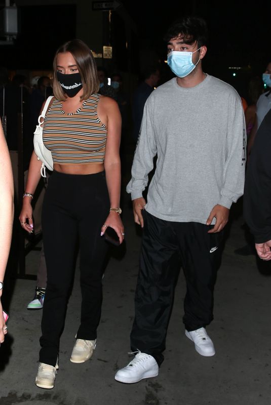 ANASTASIA KARANIKOLAOU abd Zack Bia Out for Dinner at Il Pastaio in Beverly Hills 08/12/2020