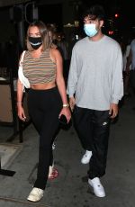 ANASTASIA KARANIKOLAOU abd Zack Bia Out for Dinner at Il Pastaio in Beverly Hills 08/12/2020