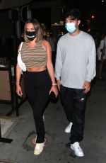 ANASTASIA KARANIKOLAOU abd Zack Bia Out for Dinner at Il Pastaio in Beverly Hills 08/12/2020