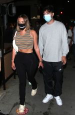 ANASTASIA KARANIKOLAOU abd Zack Bia Out for Dinner at Il Pastaio in Beverly Hills 08/12/2020