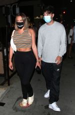 ANASTASIA KARANIKOLAOU abd Zack Bia Out for Dinner at Il Pastaio in Beverly Hills 08/12/2020