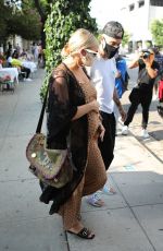 ASHLEE SIMPSON and Evan Ross at The Ivy in Los Angeles 06/22/2020