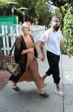ASHLEE SIMPSON and Evan Ross at The Ivy in Los Angeles 06/22/2020