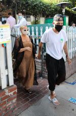 ASHLEE SIMPSON and Evan Ross at The Ivy in Los Angeles 06/22/2020
