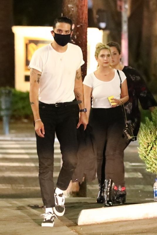 ASHLEY BENSON and G-Eazy Out for Dinner in Los Angeles 08/19/2020