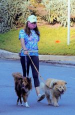 AUBREY PLAZA Out with Her Dogs in Los Angeles 08/26/2020